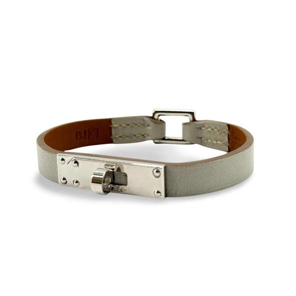 Hermès Kelly Single Tour Bracelet Grey Silver Hardware